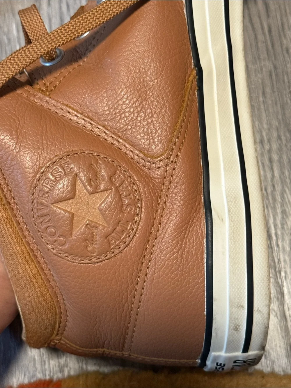 Converse All Star High Street Leather Men's Size 10.5Mid Raw Sugar Egret 157471C - Picture 6 of 6